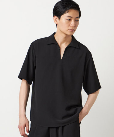 楊柳ポリエステル 半袖カプリシャツ