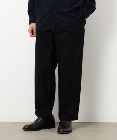 【スマートベーシックパンツ】ハイテンション 裏起毛 ワンタック ワイド テーパード パンツ