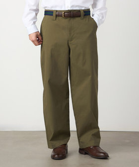 コットンストレッチツイル ノータックワイドテーパードパンツ（47