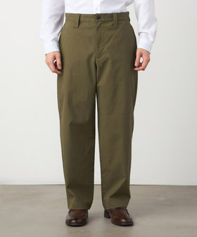 コットンストレッチツイル ノータックワイドテーパードパンツ（47