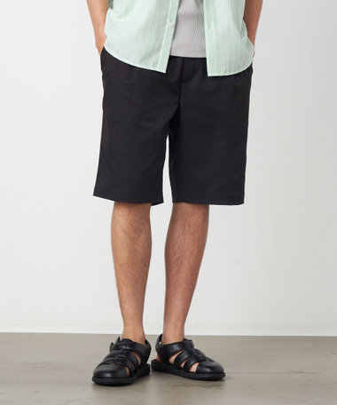 ポリエステルツイル ワンタックショートパンツ
