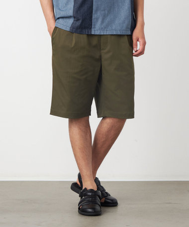 ポリエステルツイル ワンタックショートパンツ