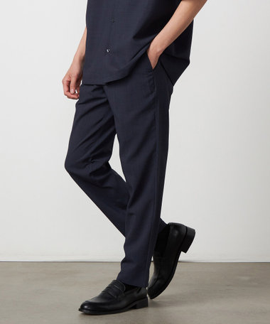 【セットアップ対応】【ウォッシャブル】リネンライクポリエステル テーパードパンツ