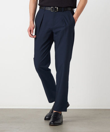 【セットアップ対応・ウォッシャブル】ポリエステル シアサッカー テーパードパンツ