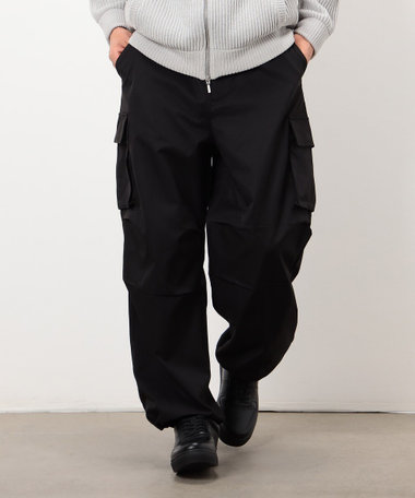 ポリエステルツイル ワイドシルエット カーゴパンツ