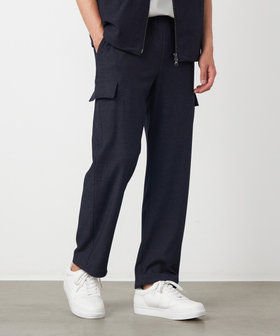 デニムライクストレッチ ジョガーカーゴパンツ