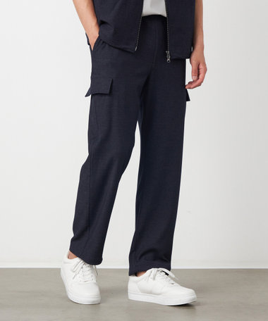 デニムライクストレッチ ジョガーカーゴパンツ