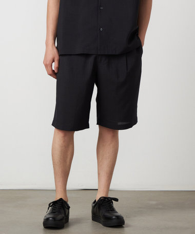 【吸水速乾】リネンライクポリエステル ショートパンツ