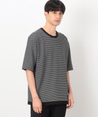 ボーダー柄 フェイクレイヤード Tシャツ