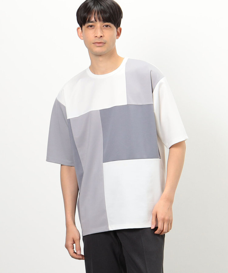 カラーブロック パッチワーク クルーネックＴシャツ（47-60TG23-204）｜COMME CA ISM（コムサイズム）｜COMME CA  ISM（コムサイズム）｜MEN（メン）｜公式通販｜ファイブフォックス オンラインストア（FIVE FOXes ONLINE STORE）