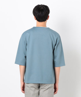フェイクレイヤード キーネックTシャツ 七分袖（47-60TK07-205