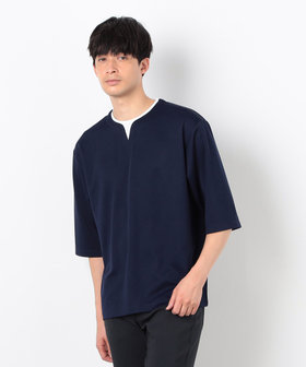 någonsstans レイヤード Tシャツ Mサイズ ネイビー 24awmens-t-071444036-186096.