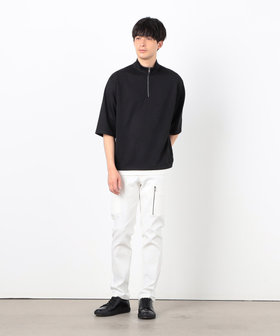 七分袖 フェイクレイヤード ハーフジップTシャツ(47-60TK08 七分袖 フェイクレイヤード ハーフジップTシャツ(47-60TK08