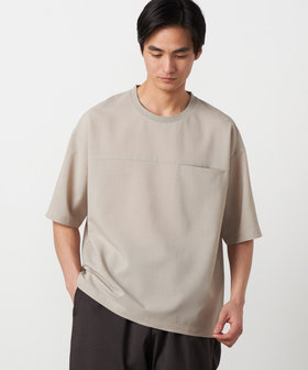 【吸水速乾】リネンライクポリエステル 布帛Tシャツ