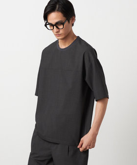 【吸水速乾】リネンライクポリエステル 布帛Tシャツ