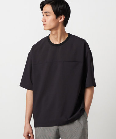 【吸水速乾】リネンライクポリエステル 布帛Tシャツ