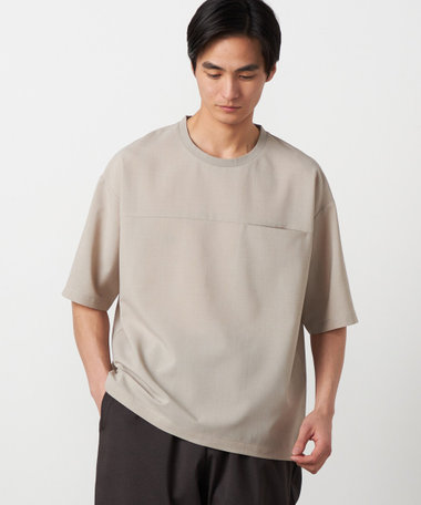 【吸水速乾】リネンライクポリエステル 布帛Tシャツ