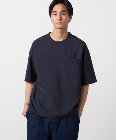 【吸水速乾】リネンライクポリエステル 布帛Tシャツ