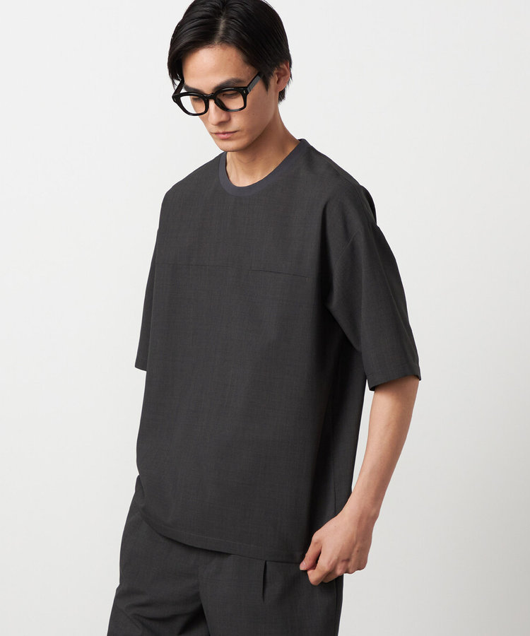 【吸水速乾】リネンライクポリエステル 布帛Tシャツ