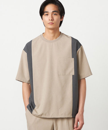 ライトウエイトポリエステル ブロッキング 布帛Tシャツ