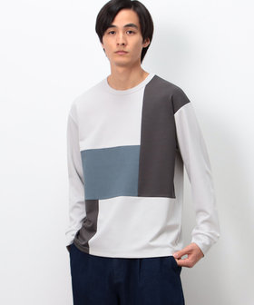 ストレッチポンチ×ワッフル ブロッキング 長袖Tシャツ（47-60TO22-206