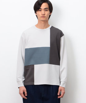 ストレッチポンチ×ワッフル ブロッキング 長袖Tシャツ（47-60TO22-206