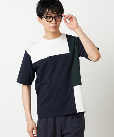 【接触冷感】USAコットン ブロッキングTシャツ