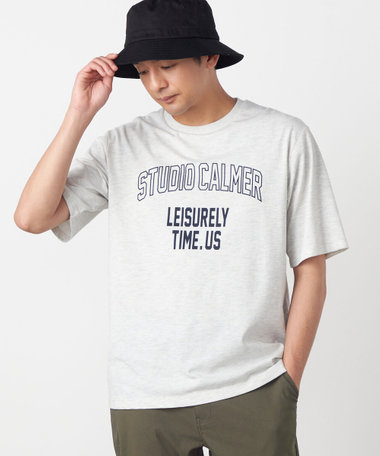 シルケット天竺 ロゴプリントTシャツ