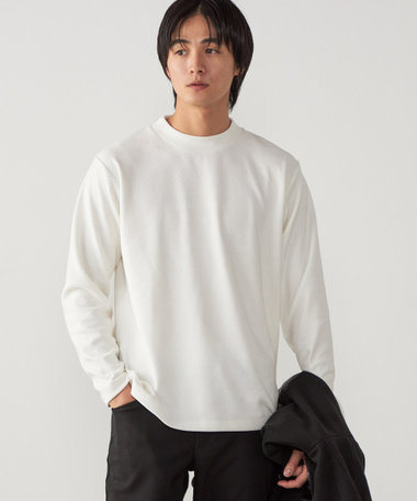 幾何学柄 モックネックTシャツ
