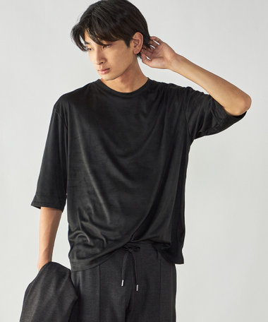 スエードタッチジャージ 五分袖Tシャツ
