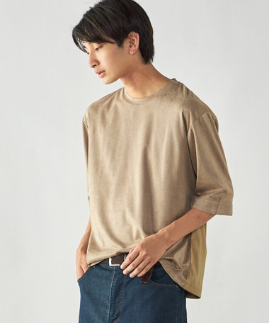 スエードタッチジャージ 五分袖Tシャツ