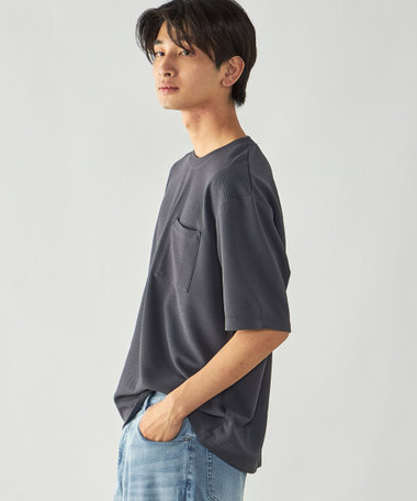 膨れジャガード クルーネックTシャツ