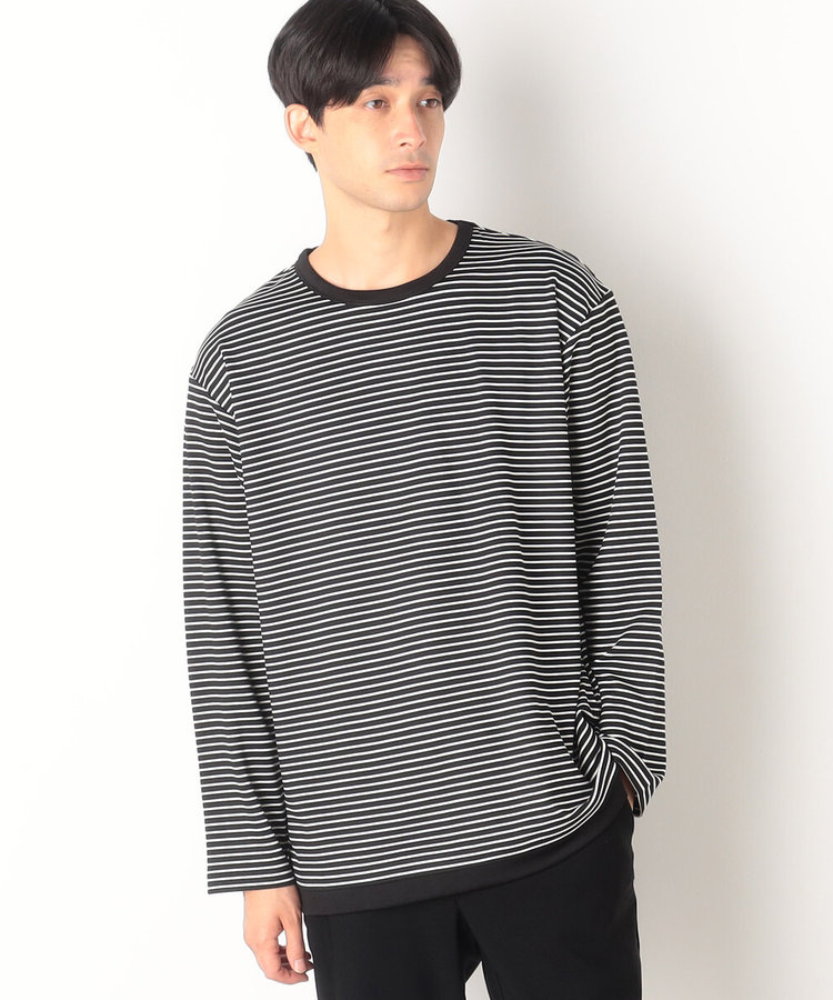 philme border tシャツ 新品未使用 size2 EMBROIDERED LOGO MULTI BORDER T-SHIRT_BROWNxWH