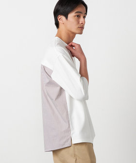 【吸水速乾】ストライプコンビTシャツ