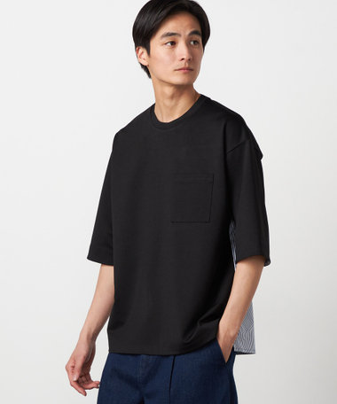 【吸水速乾】ストライプコンビTシャツ