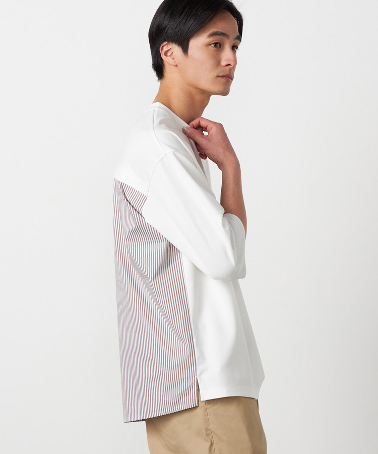 【吸水速乾】ストライプコンビTシャツ