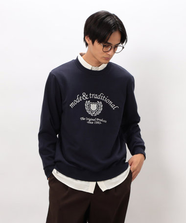 カレッジロゴ 刺繍プルオーバー