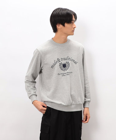 カレッジロゴ 刺繍プルオーバー