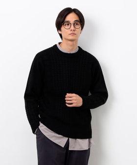 【極美品】ドゥロワー コットンニット 9G 金ボタン プルオーバー F ブラック ダンボールニット×ニット コンビプルオーバー（47-71KK05-205