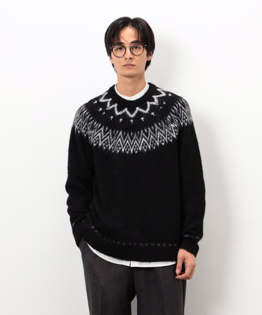 フェアアイル柄 シャギーニット