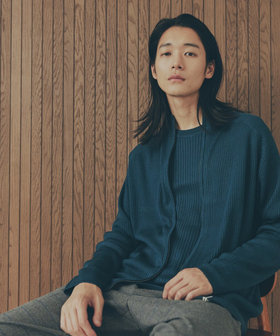 日本の色 リブＺＩＰカーディガン