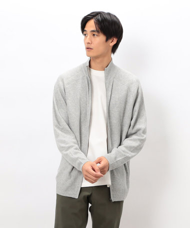 日本の色 リブＺＩＰカーディガン