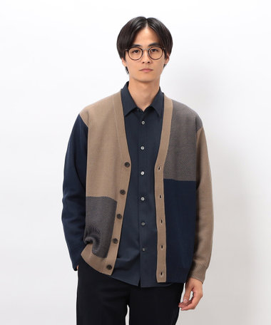 チェック柄ジャガードカーディガン