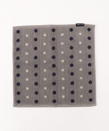 配色リズムドット柄 タオルハンカチ