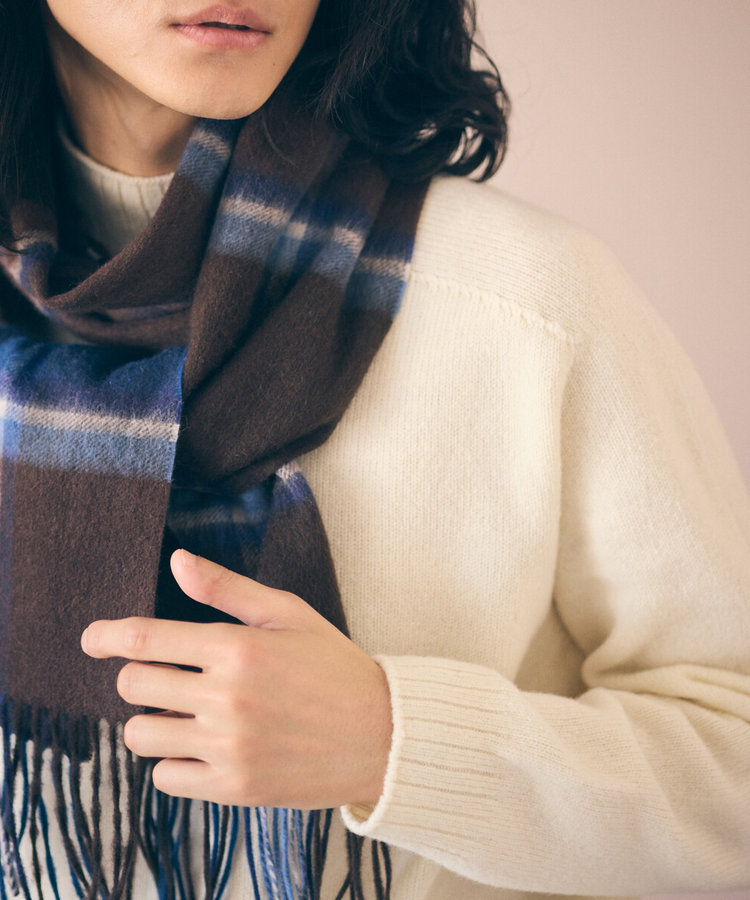 ファインウール チェック柄 マフラー