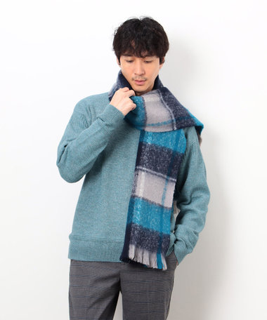 ブークレ チェック柄 マフラー