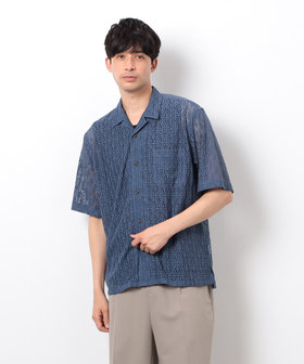 半袖シャツ 半袖柄シャツ 開襟シャツ オープンカラー メンズ