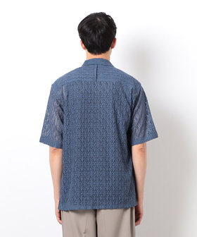 透かし柄レース オープンカラーシャツ（47-92IK02-205）｜COMME