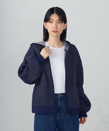 【新品・未使用・タグ付】COMME CA MEN ☆スプリングコート☆M☆裏地青 セットアップ対応】エアードットジャージープリント パッチ