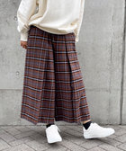 先染め起毛チェック キュロットパンツ